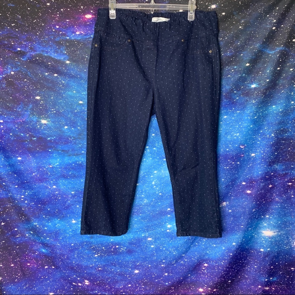 Rivers-Polka Dot Elastic Waist Denim Capri size 14